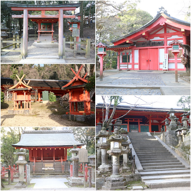 Shrine temples are located along the pathway towards Kasuga-Taisha Temple in Nara Park, Japan Shrine temples are located along the pathway towards Kasuga-Taisha Temple in Nara Park, Japan