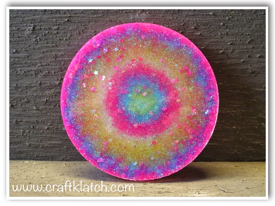 Craft Klatch ® Fun With Glitter Coaster DIY Another Coaster Friday