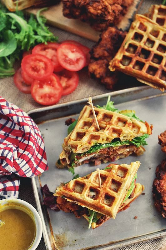 Cooking Recipes Fried Chicken and Waffle Sandwiches