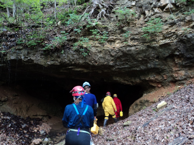 Aerial Geologist Radium Springs Cave, Arkansas