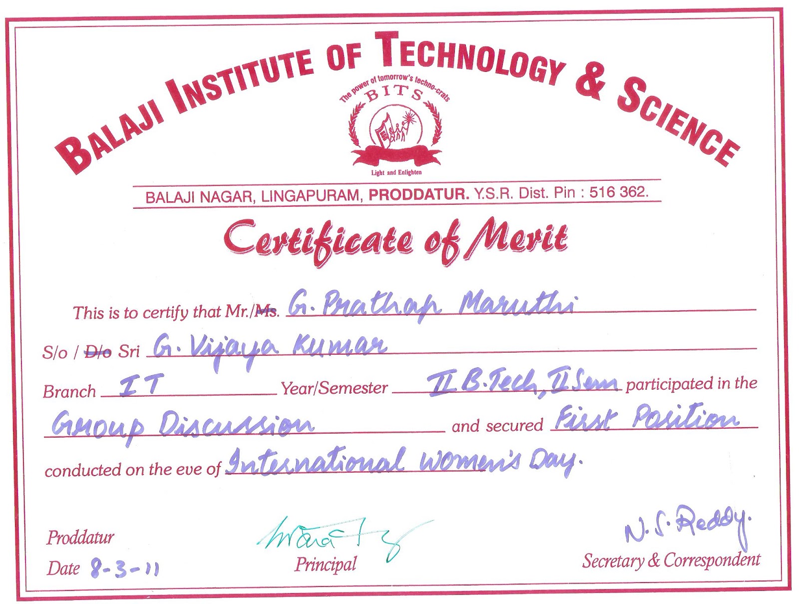 merit certificates