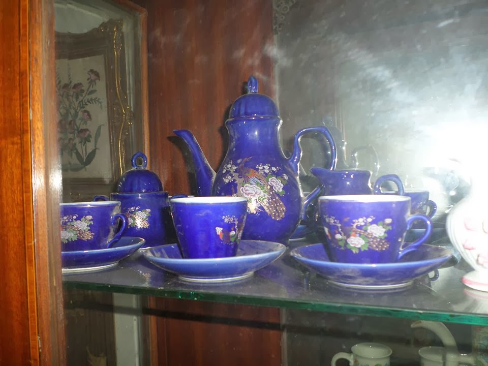Khatab For Antiques Peacock Tea Set Blue