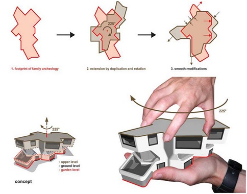 PLANS OF MINIMALIST HOUSE Dupli.Casa by J. Mayer H. Architects