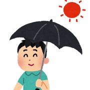 日傘をさす男性のイラスト