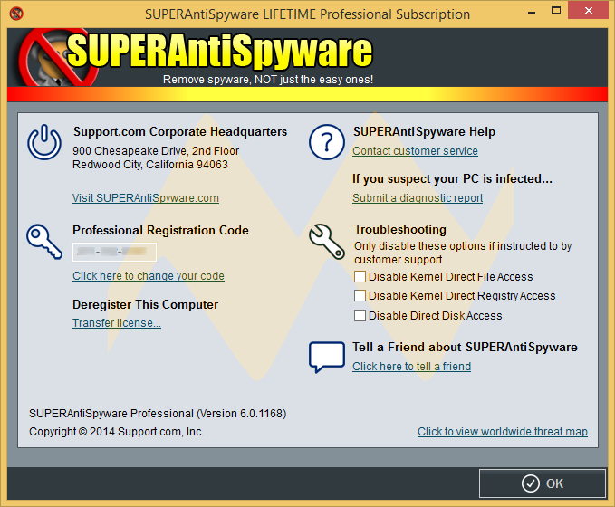 superantispyware lifetime license key 6.0.1224