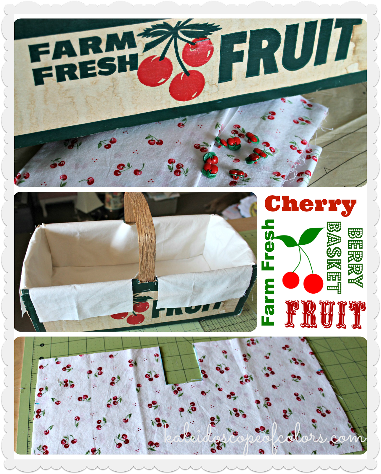 Kaleidoscope of Colors Vintage Cherry Farm Fresh Fruit Basket with