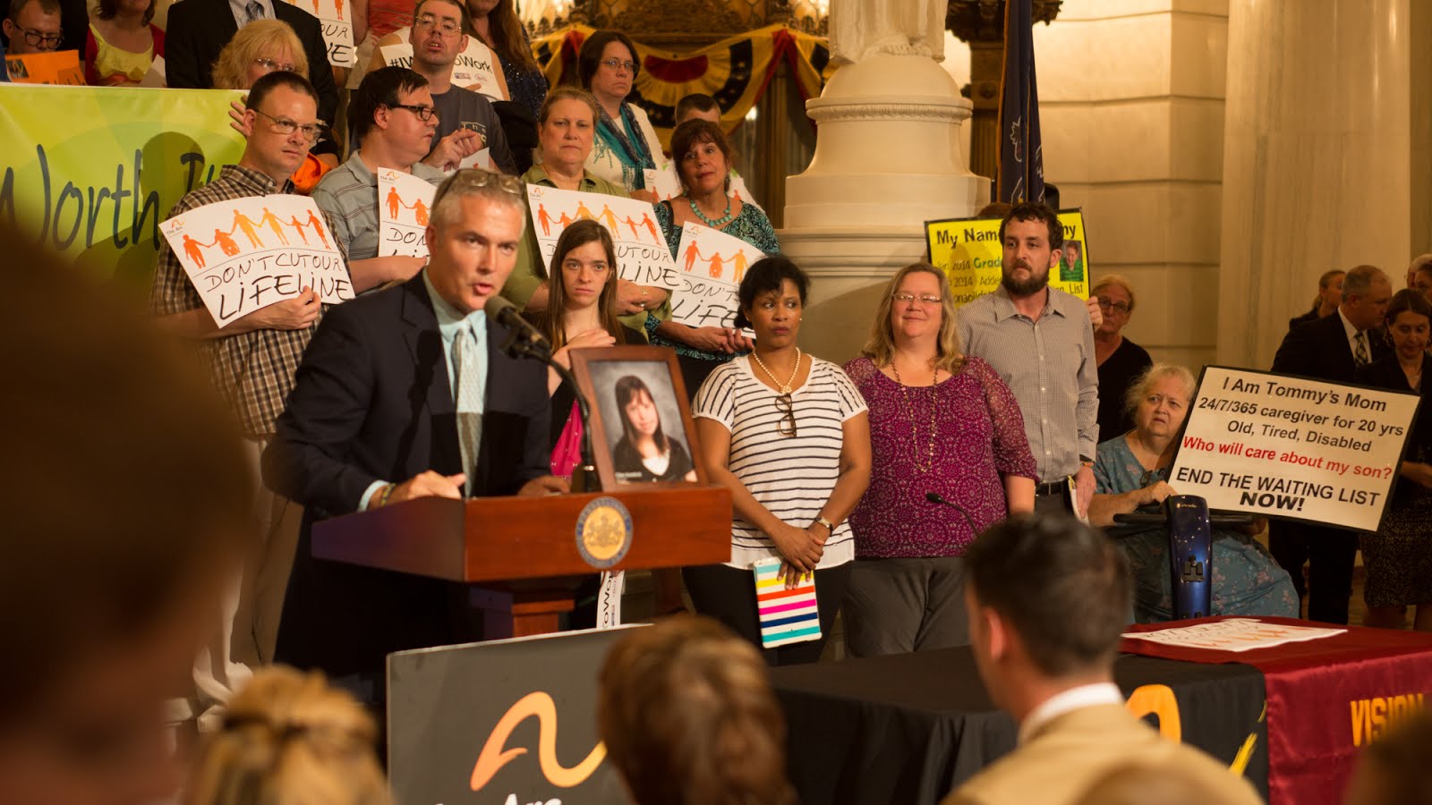 Speaking at Disability Rally at PA Capitol