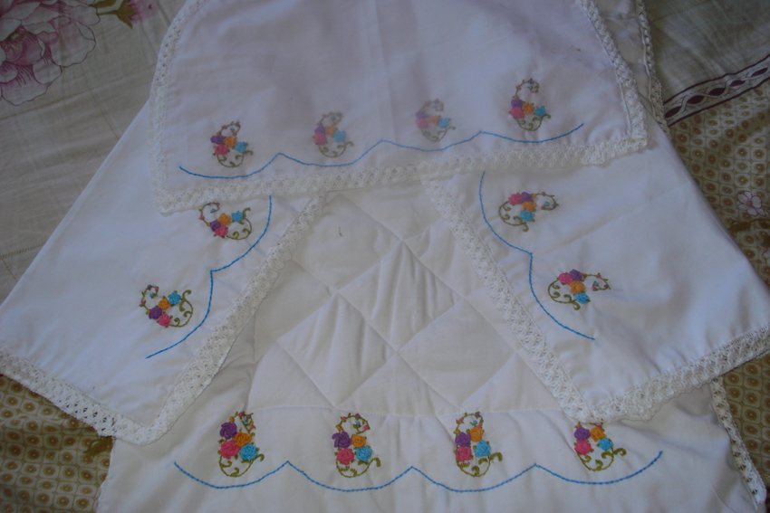 Brazilian Embroidery by Athiya Fassey Hand embroidered Cot Sheet's