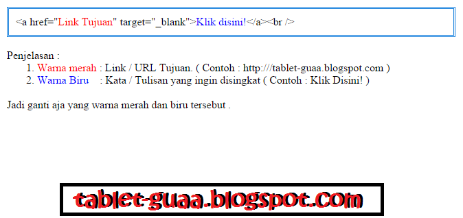 Membuat Link Klik Disini | cara membuat link menjadi tulisan quot klik disini quot di blog Membuat Link Klik Disini | cara membuat link menjadi tulisan quot klik disini quot di blog