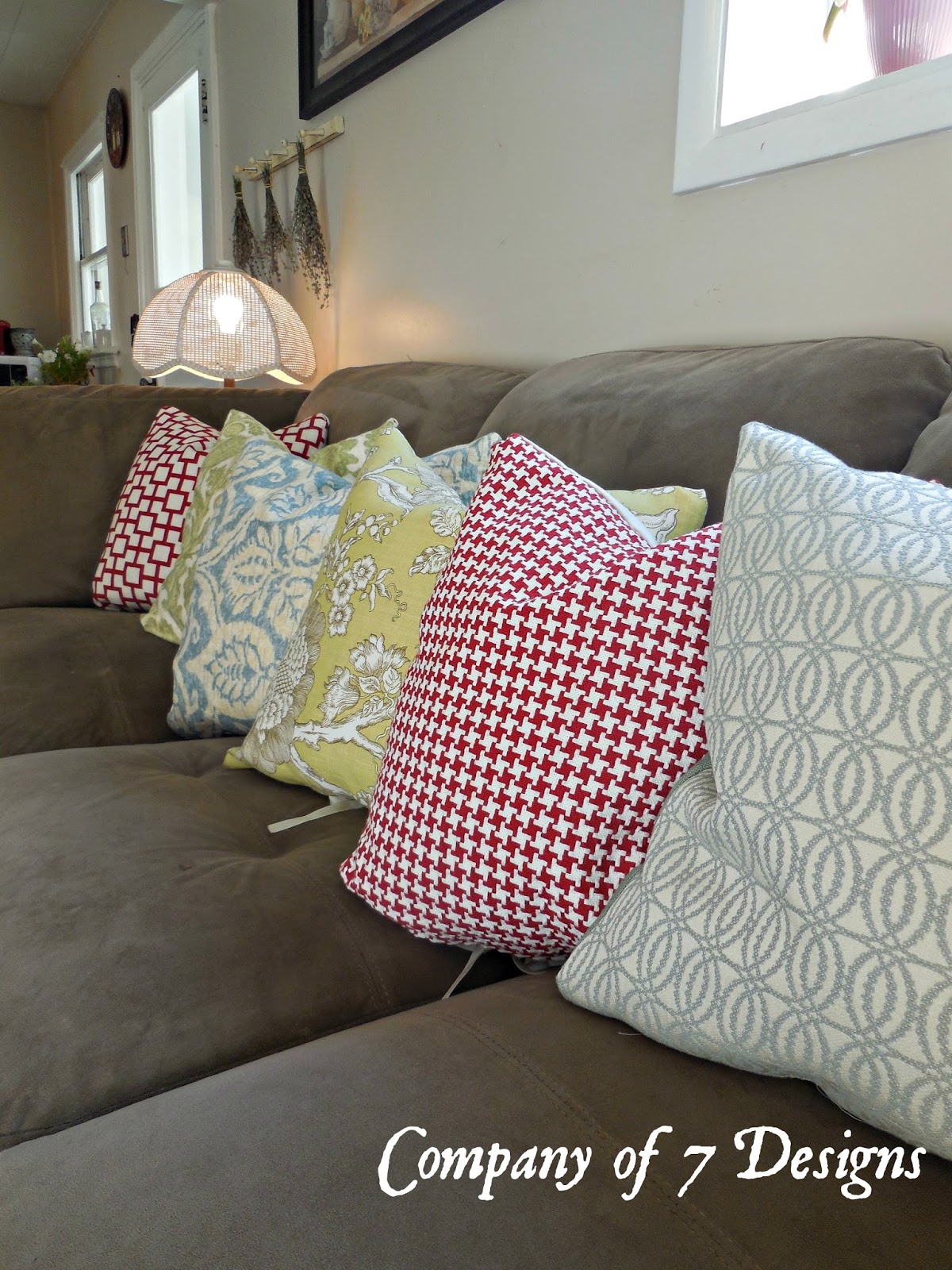 Company of 7 Designs Easy NO ZIPPER Slipcover Pillows Tutorial