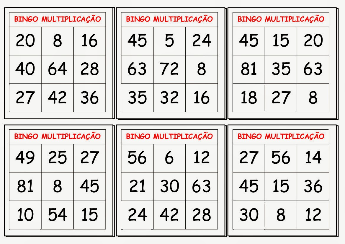 Tabuada de Multiplicação do 0 ao 9 Para Imprimir, Mensagens e Atividades