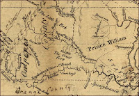 1737 Map showing Culpeper and Prince William counties with Great Fork of the Rappahannock