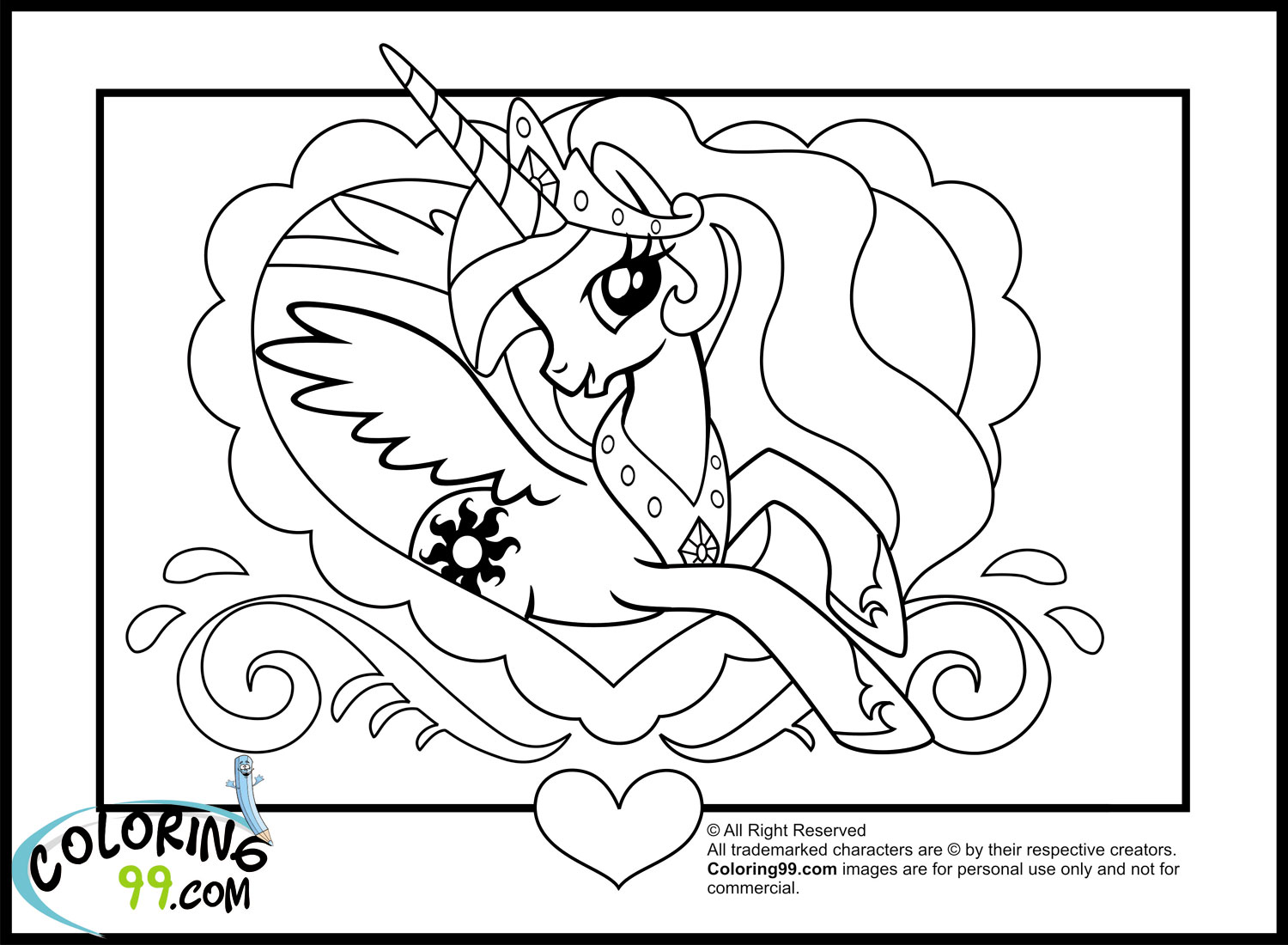 My Little Pony Princess Celestia Coloring Pages | Minister Coloring