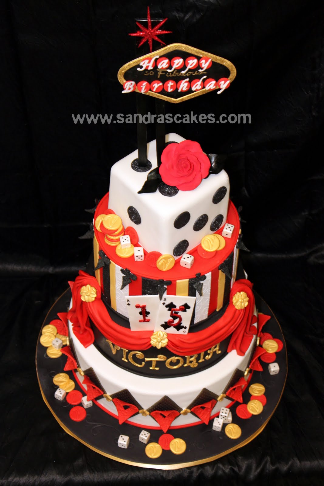 Fabulous Vegas Themed Quince Cake