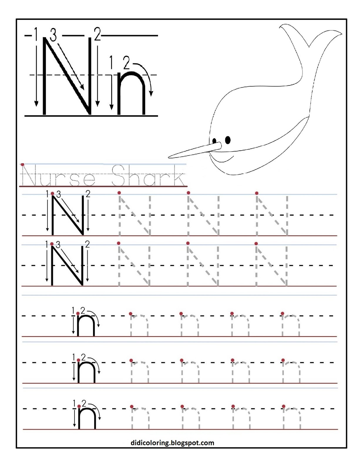 Trace and write the letters k5 learning