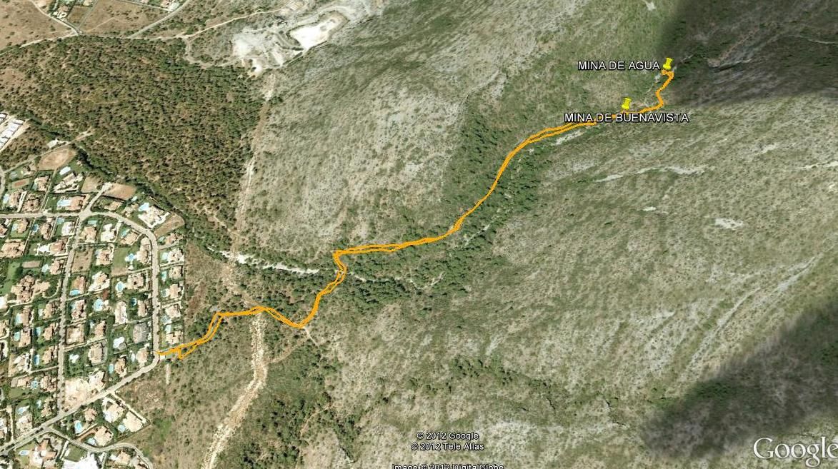 GPS Malaga Arroyo de las Piedras, Mina de Buenavista y Mina de agua