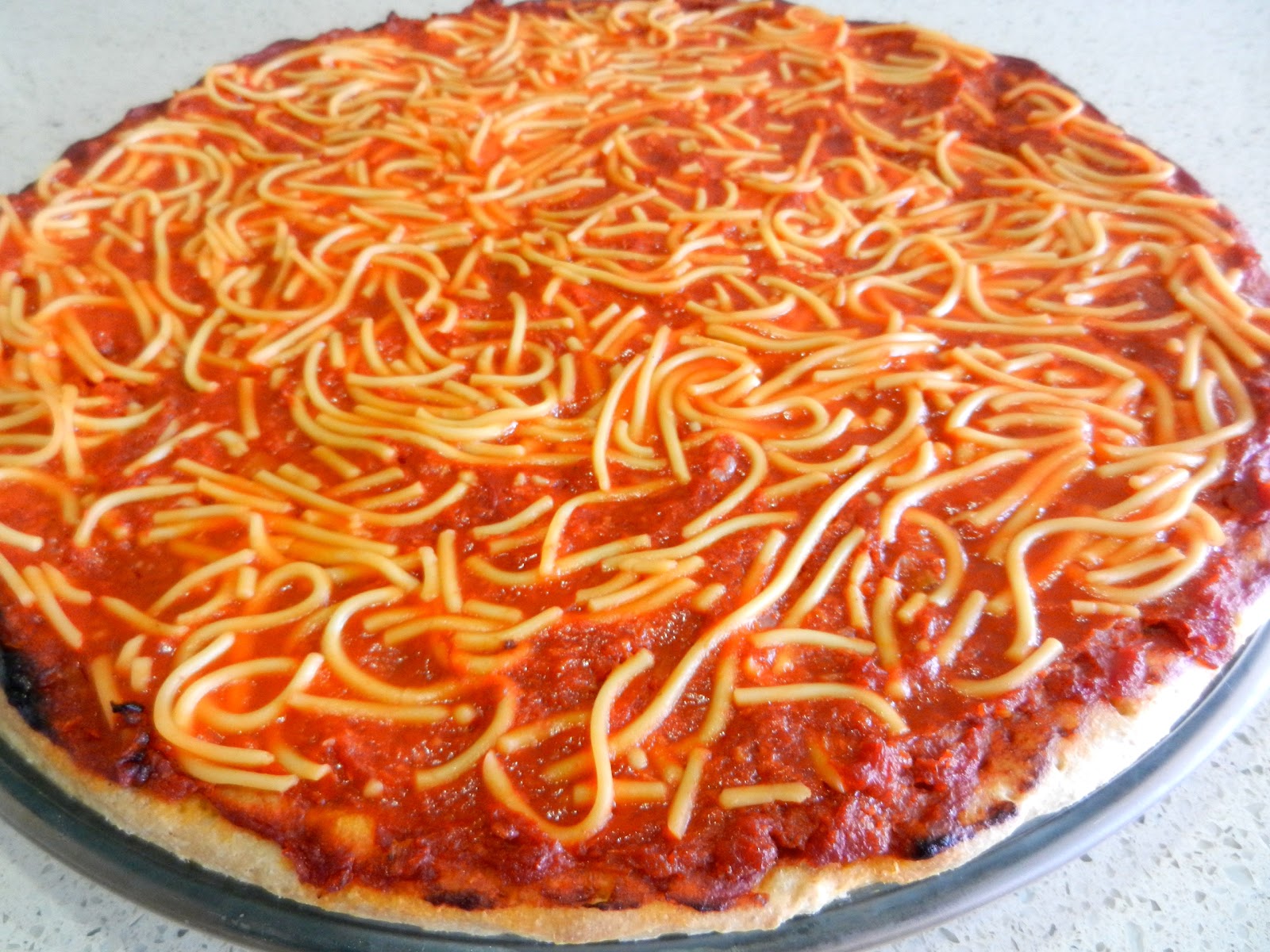 Rezept backofen Spaghetti pizza