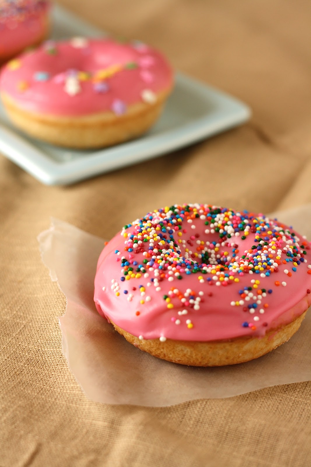 Lemon Scented Cake Donuts with a Pink Rosewater Glaze