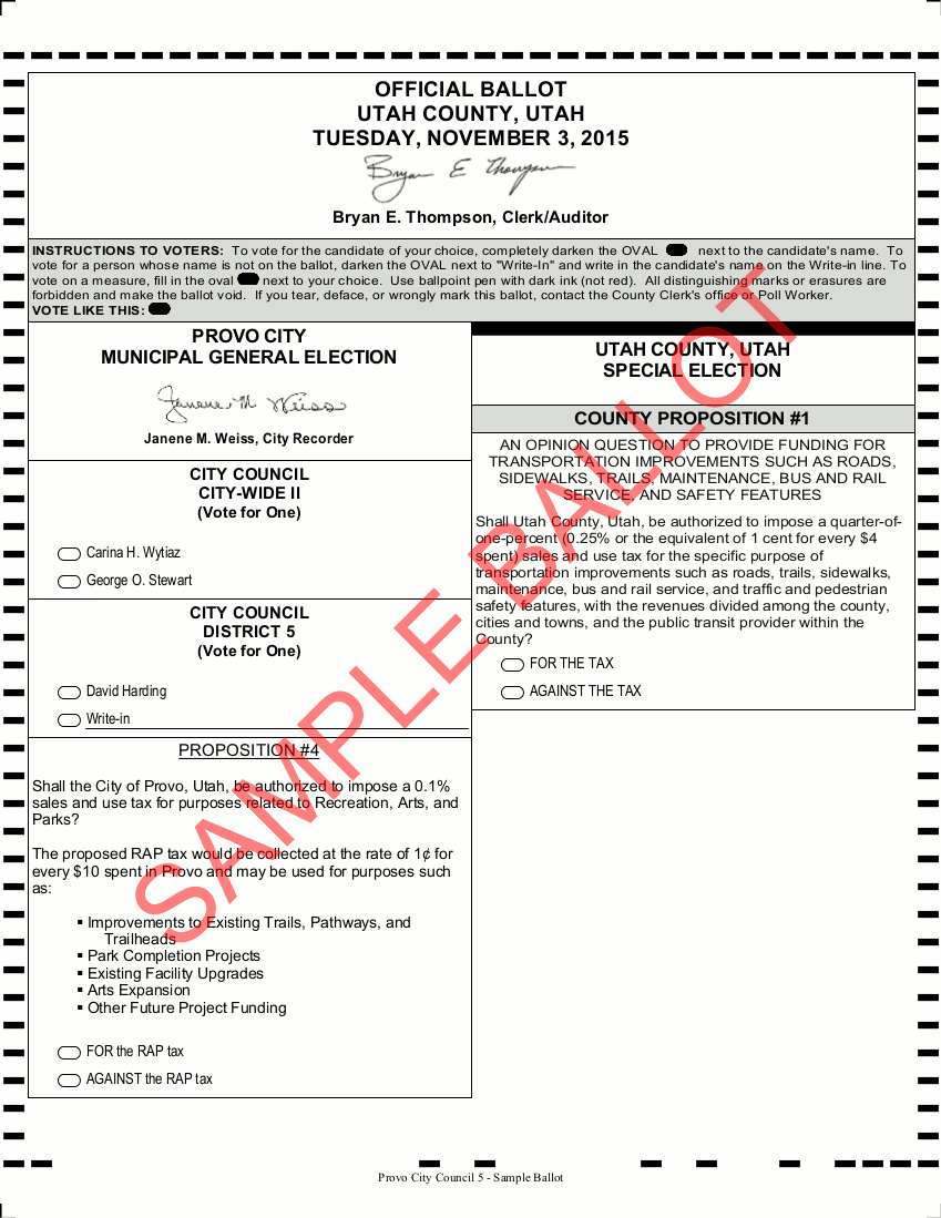 Reelect Doctor Dave for District Five Sample Ballot District 5