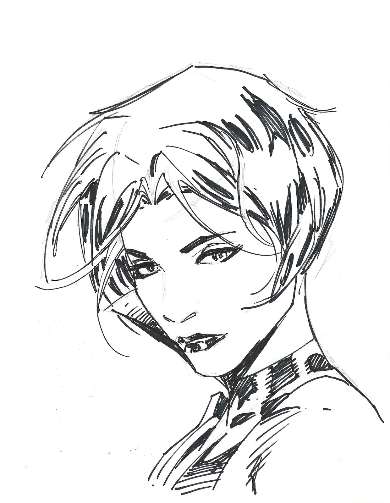 Mel Rubi A head shot sketch sample
