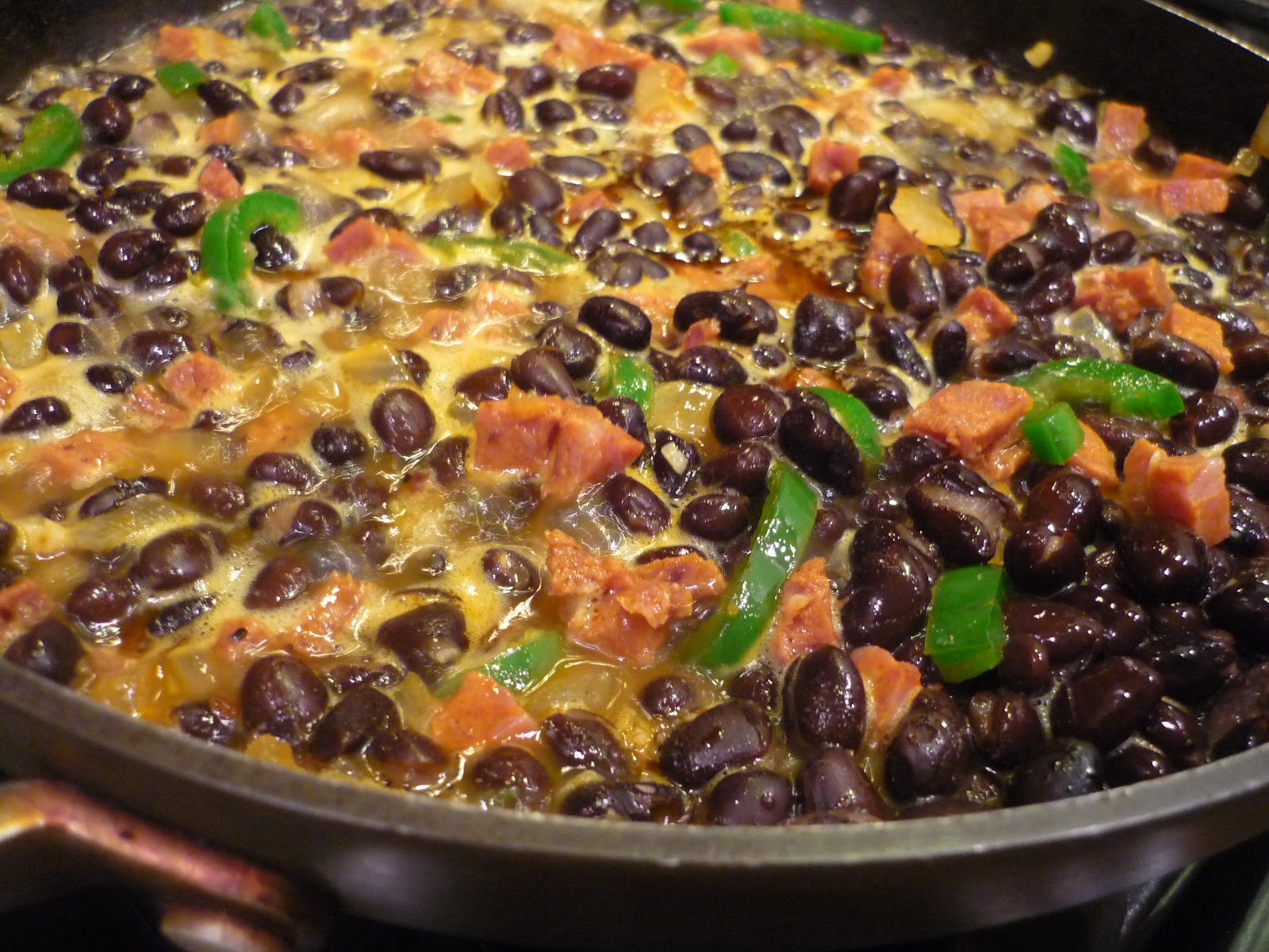 The No Pressure Cooker Black Bean and Chorizo Bake