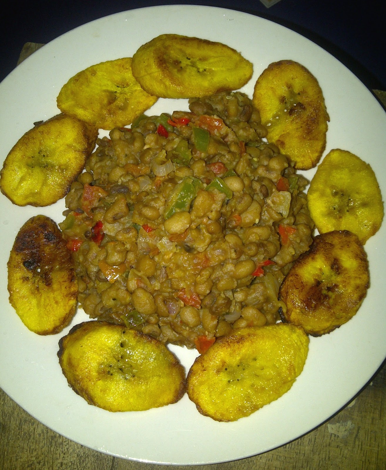 Fried Brown Beans, Plantain By Shayor