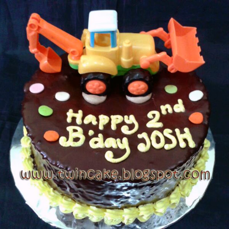 Twincake Excavator Birthday Cake Josh