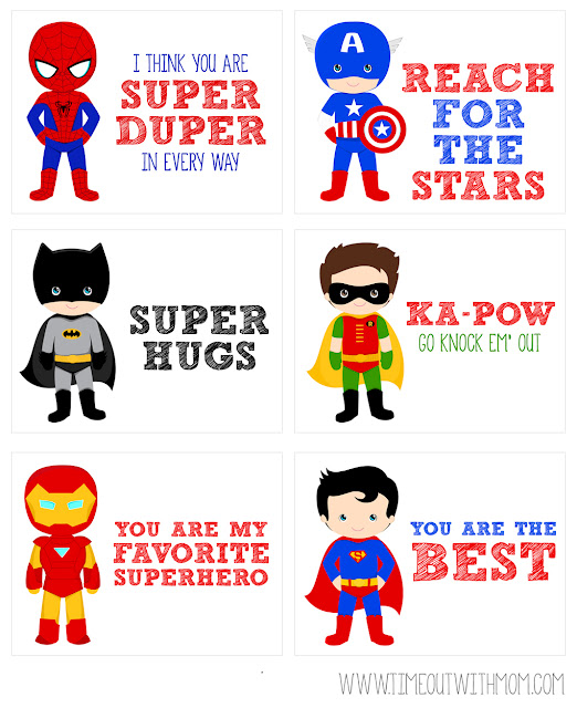 Printable Superhero Lunch Box Notes