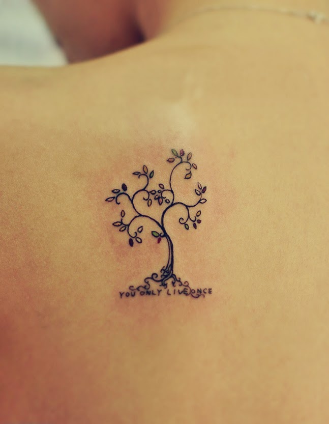 tree tattoo design on the back