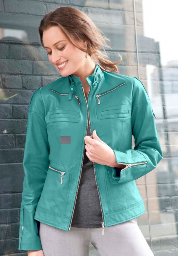 Aqua Green Leather Jacket For Women Aqua Green Leather Jacket For Women