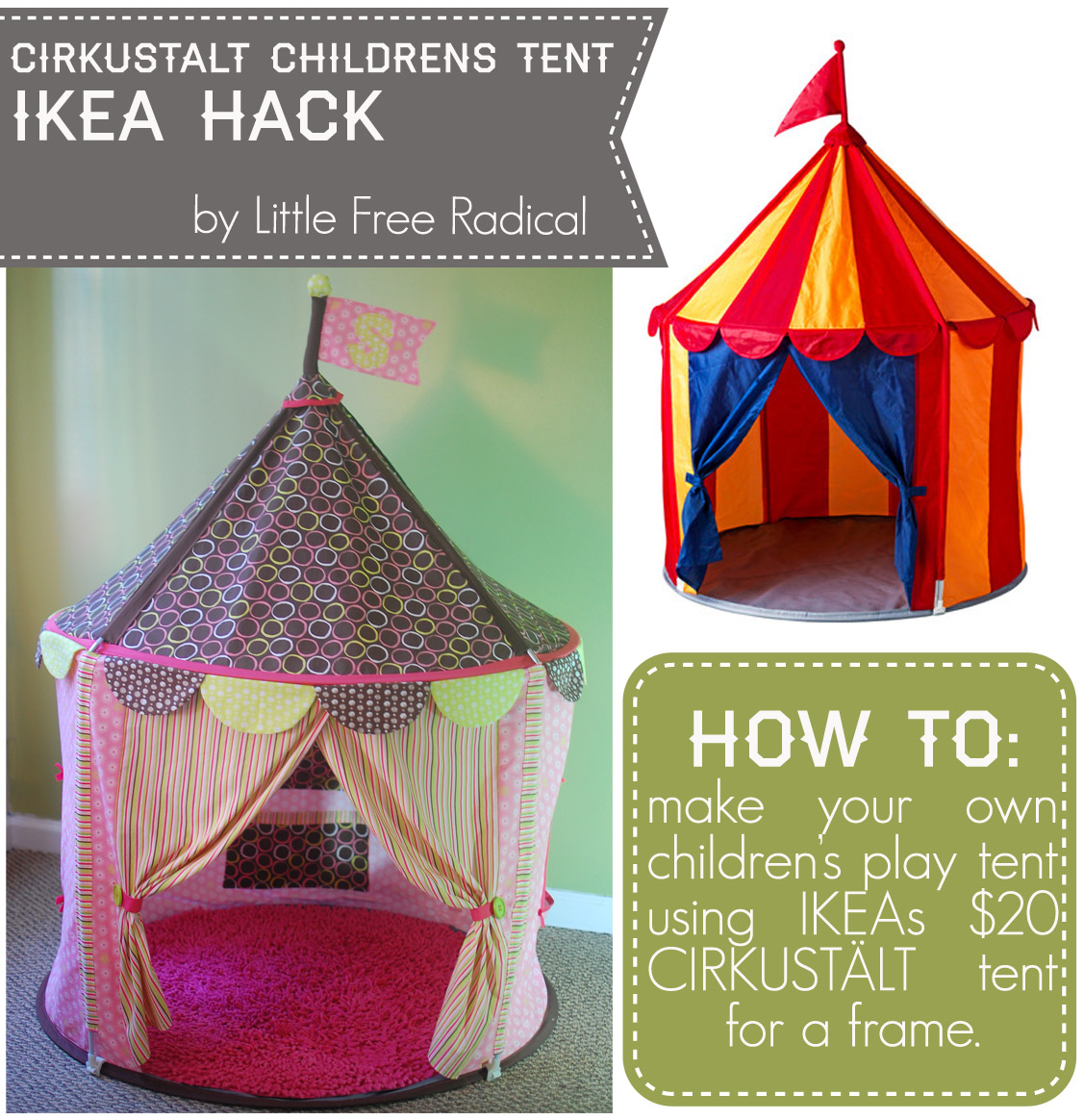 Little Free Radical CIRKUSTÄLT children's tent makeover ikea hack