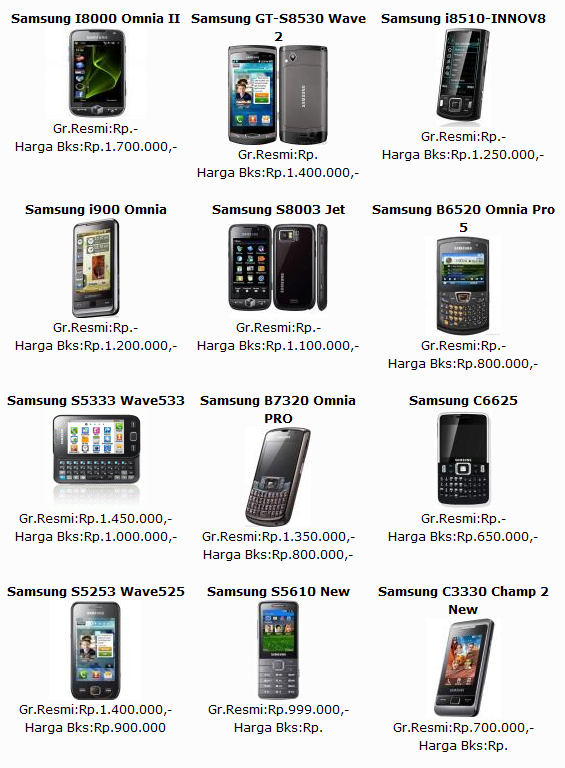 Daftar Harga Handphone Samsung April 2012 Terbaru Daftar Harga Handphone Samsung April 2012 Terbaru