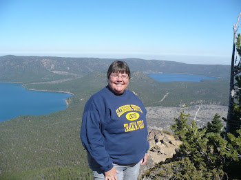 Me in front of the caldera of the Newberry Volcano