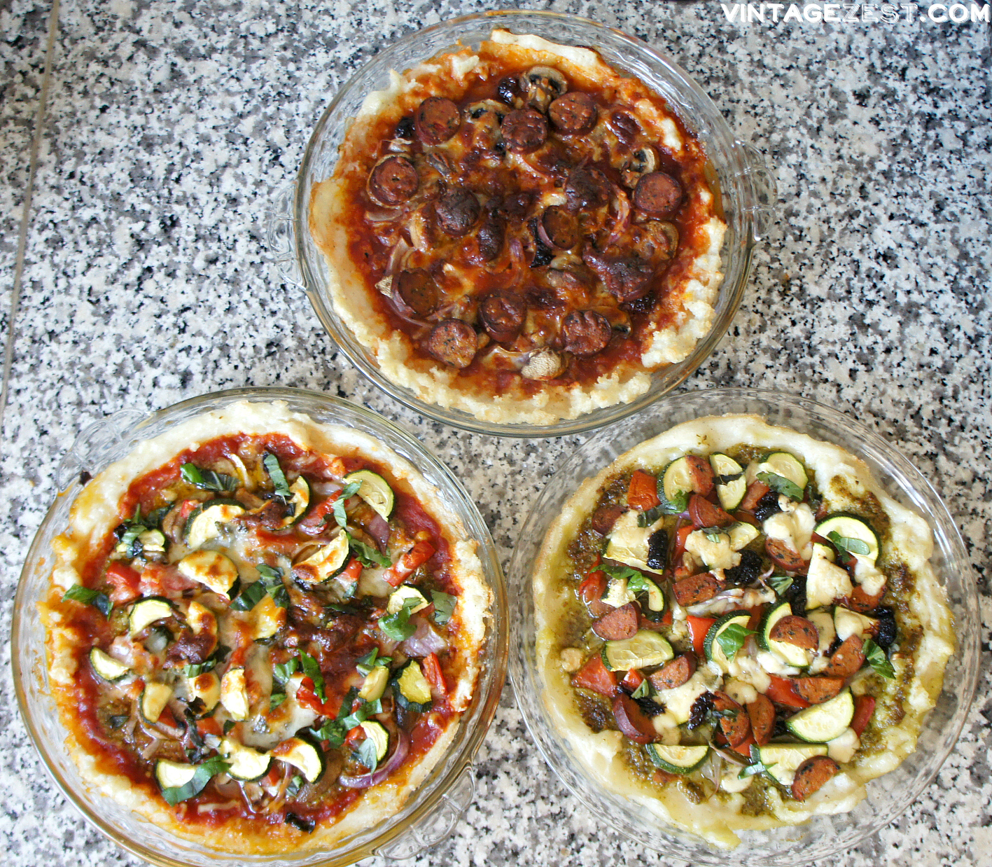 Sausage & Veggie Deep Dish "Pizza Pies" Diane's Vintage Zest!