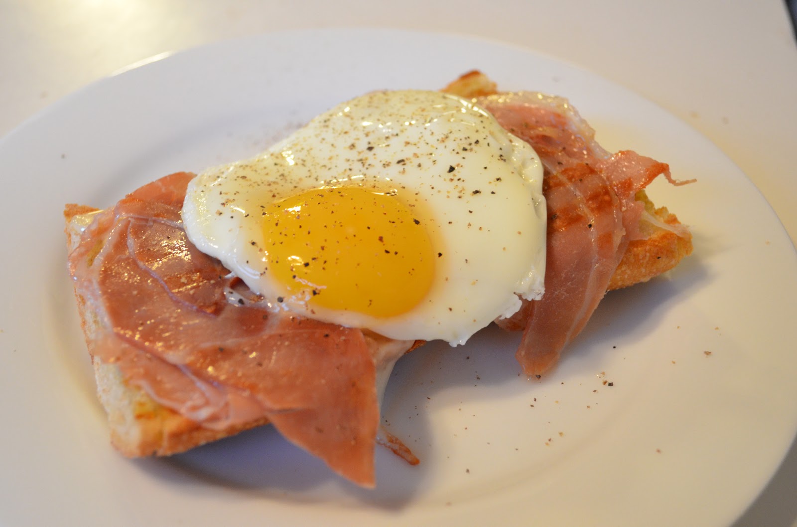 Life With Sol Open Faced Prosciutto and Egg Sandwich