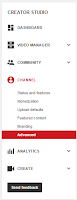 YouTube channel advanced settings YouTube channel advanced settings