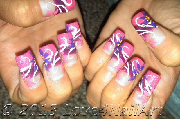 love4nailart groovy girly flower