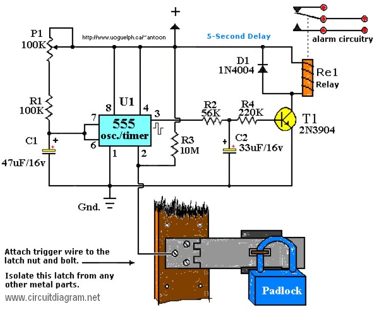 Latest Touch Alarm System circuit schematic with explanation