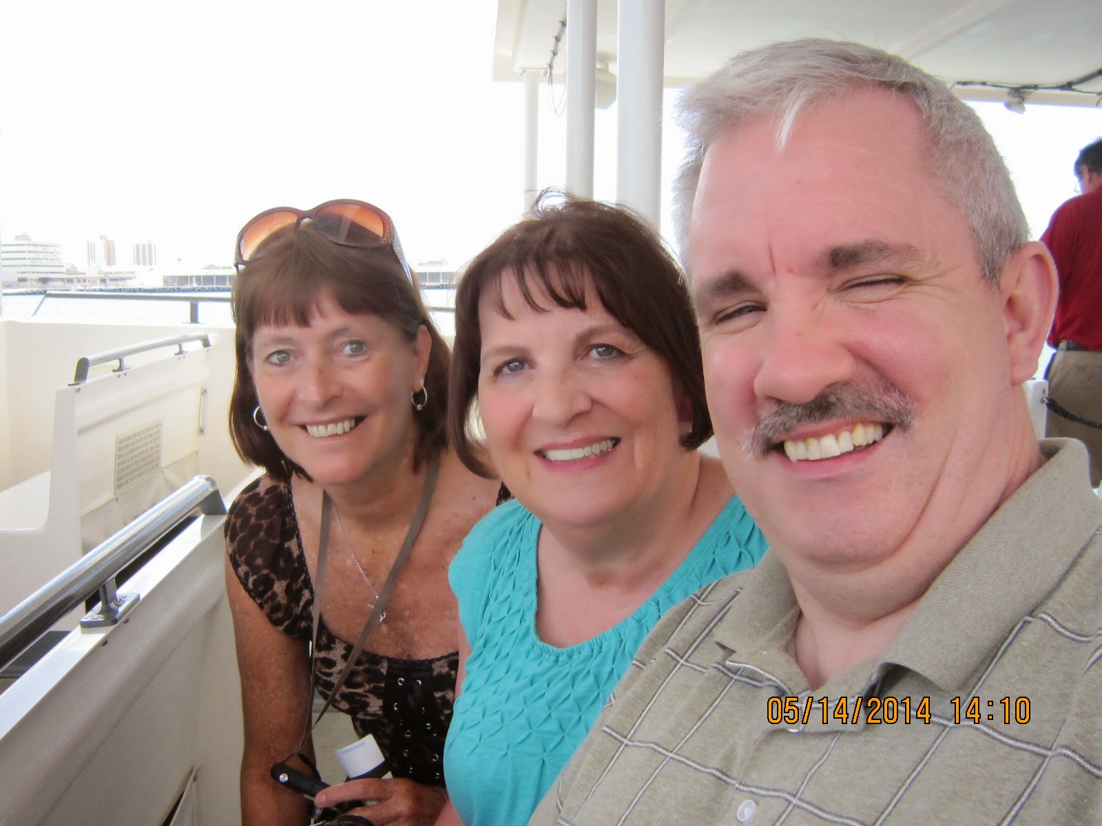 SHELLY DEBI AND BOB ON WAY FROM ARIZONA MEMORIAL 2014