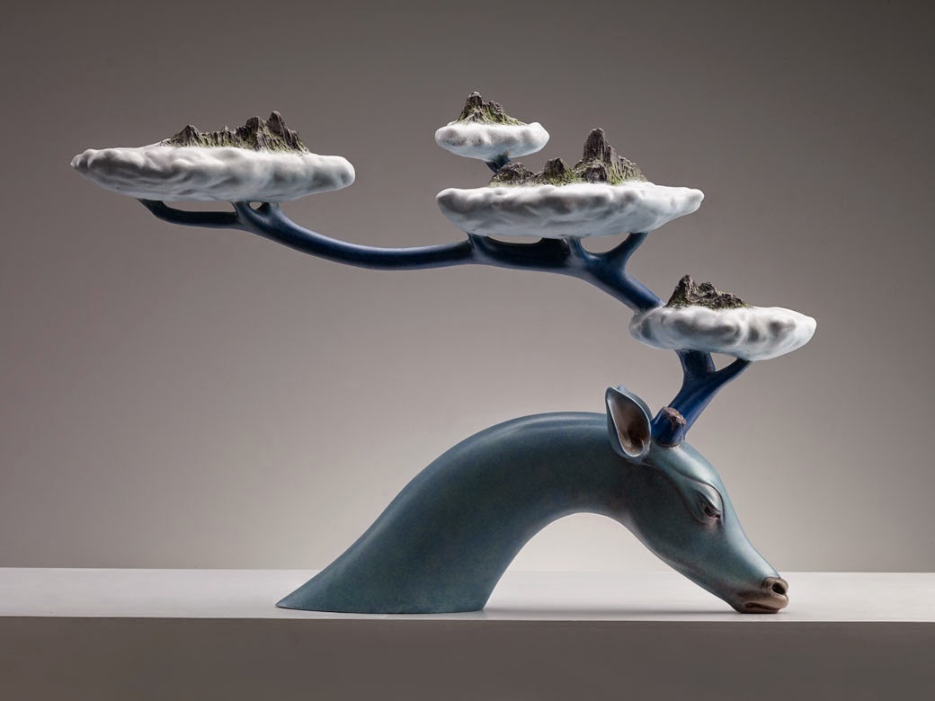 Surreal art Animal Sculptures Dream Series by Wang Ruilin deer Surreal art Animal Sculptures Dream Series by Wang Ruilin deer