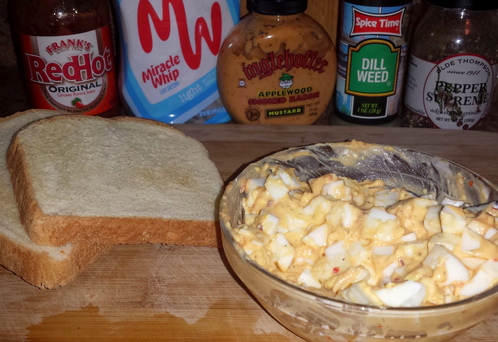 Rebecca's Amazing Creations Bacon Mustard Egg Salad Sandwich with Arugula