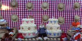 decoração festa junina - bolo de pipoca