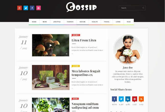 Gossip Responsive Blogger Template