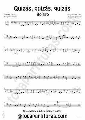 Quizas quizas quizas by Osvaldo Forres Sheet Music for Cellon and Bassoon Boleros Music Scores