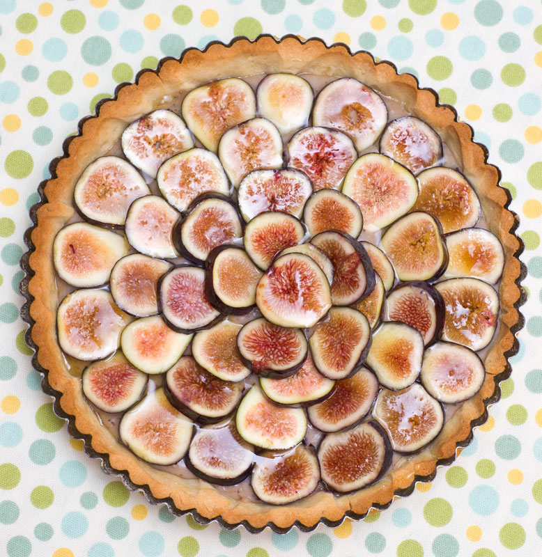 Fresh Fig Tart with Cardamom Pastry Cream & Almond Crust
