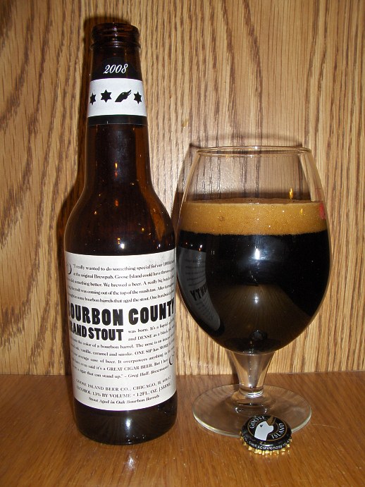 When was Goose Island Bourbon County Stout first bottled Community BeerAdvocate