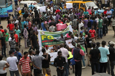 Polythechnics and Colleges of Education students protest in Lagos