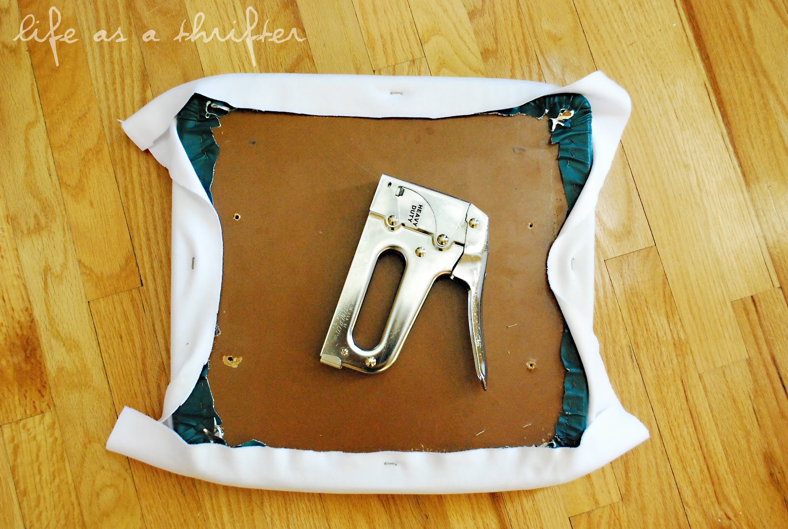 Life as a Thrifter How to Reupholster a Chair Seat