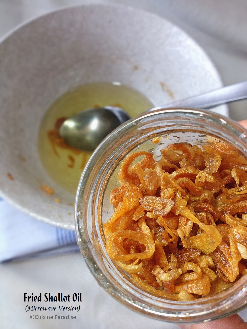 [revised and updated] Fried Shallot Oil Microwave Version