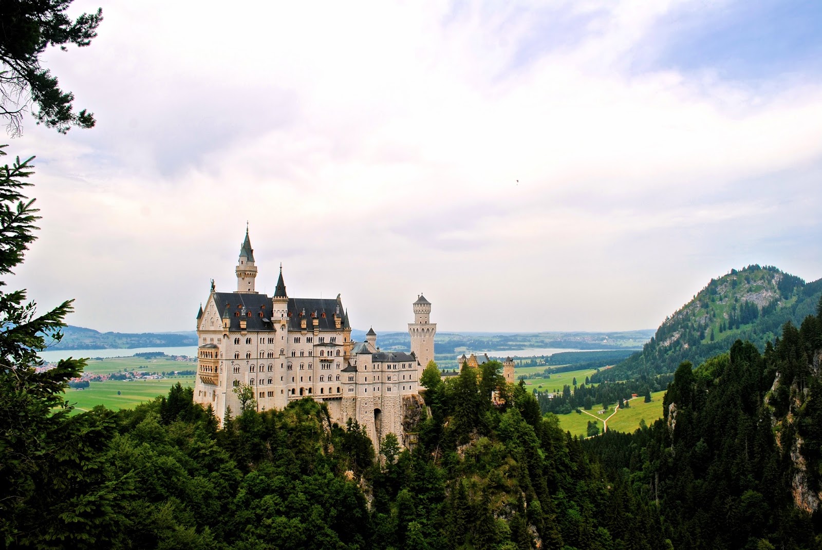 View of Neuschwanstein Castle from a nearby bridge on day trip with Viator